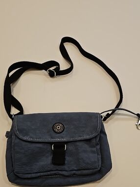 Kipling Navy Slate Crossbody with Black Strap 9"x7"